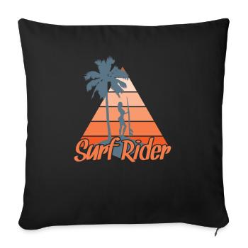 Surf Rider Surfing Water Sports Wind - Sofa pillowcase 17,3'' x 17,3'' (45 x 45 cm) - black - Front