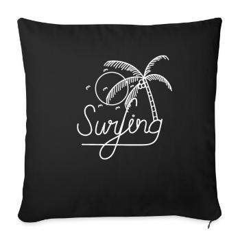 Surfing Surfing Wind Water Sports - Sofa pillowcase 17,3'' x 17,3'' (45 x 45 cm) - black - Front