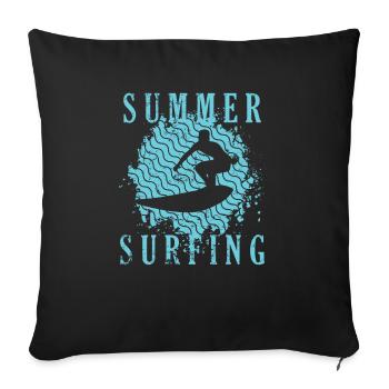 Summer Surfing Surfing Water Sports - Sofa pillowcase 17,3'' x 17,3'' (45 x 45 cm) - black - Front