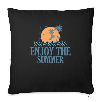 Profitez de l’été surf surf - Housse de coussin décorative 45 x 45 cm - noir - Devant