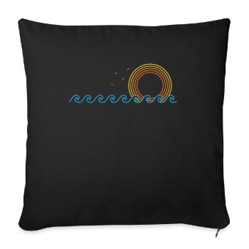 Waves and sun for surfing Surfing - Sofa pillowcase 17,3'' x 17,3'' (45 x 45 cm) - black - Front