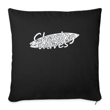 Chasing Waves Surfing Sports - Sofa pillowcase 17,3'' x 17,3'' (45 x 45 cm) - black - Front