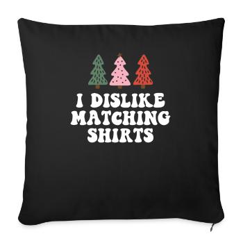 Je déteste les chemises de Noël assorties couple de Noël - Housse de coussin décorative 45 x 45 cm - noir - Devant