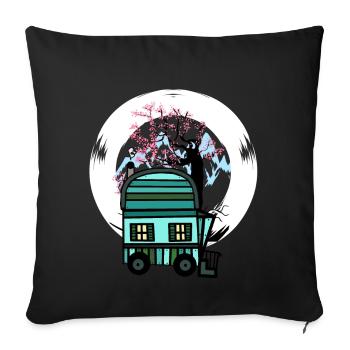 Trailer Naturfreund Freizeit Frühling Natur Alm - Sofa pillowcase 17,3'' x 17,3'' (45 x 45 cm) - black - Front