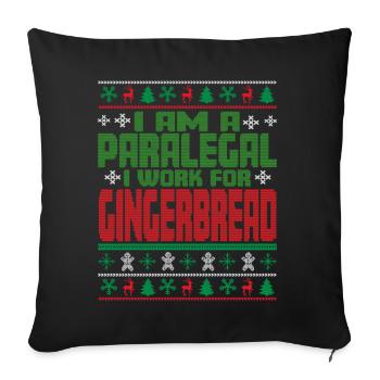 Parajuriste Dicton de Noël - Housse de coussin décorative 45 x 45 cm - noir - Devant