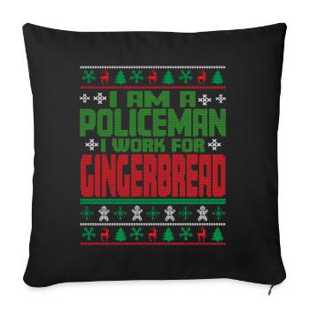 Policeman Christmas Quote - Sofa pillowcase 17,3'' x 17,3'' (45 x 45 cm) - black - Front