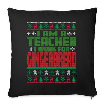 Dicton de Noël de l’enseignant - Housse de coussin décorative 45 x 45 cm - noir - Devant
