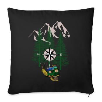 Holiday Family Holiday Leisure Family Schnecke - Sofa pillowcase 17,3'' x 17,3'' (45 x 45 cm) - black - Front