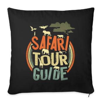 Safari Tour Guide - Sofakissenbezug 45 x 45 cm - Schwarz - Vorne