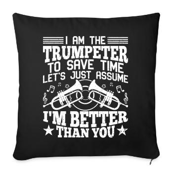 Trumpeter Trumpet Instrument Brass Music - Sofa pillowcase 17,3'' x 17,3'' (45 x 45 cm) - black - Front