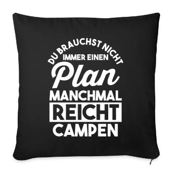 Wohnmobil Wohnwagen Caravan Camper Camping - Sofakissenbezug 45 x 45 cm - Schwarz - Vorne