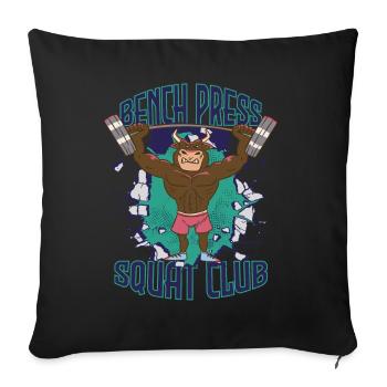 Bench Press Squad Club Bull Workout Entraînement en force - Housse de coussin décorative 45 x 45 cm - noir - Devant