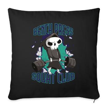 Bench Press Squad Club Till Death Workout Krafttra - Housse de coussin décorative 45 x 45 cm - noir - Devant