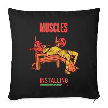 Bankdrücken-Muskeln, die Brust-Workout-Gewichtstra - Sofakissenbezug 45 x 45 cm - Schwarz - Vorne