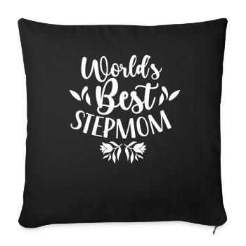 La meilleure belle-mère du monde mère adoptive - Housse de coussin décorative 45 x 45 cm - noir - Devant