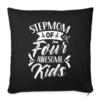 Stiefmutter Von Vier Großartigen Kindern - Sofakissenbezug 45 x 45 cm - Schwarz - Vorne