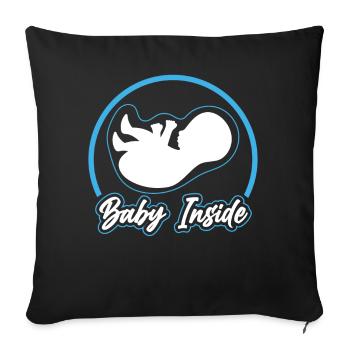 Baby Inside Baby Inside Announcement Pregnant - Sofa pillowcase 17,3'' x 17,3'' (45 x 45 cm) - black - Front