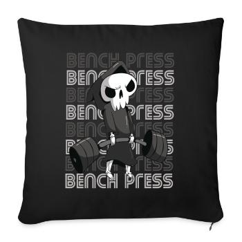 Death Bench Press Workout Motivation Deadlift Gym - Sofa pillowcase 17,3'' x 17,3'' (45 x 45 cm) - black - Front