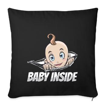 Baby Inside Pregnant Announcement Baby Inside - Sofa pillowcase 17,3'' x 17,3'' (45 x 45 cm) - black - Front