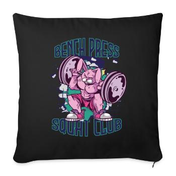 Squat Club Gym Rabbit Gym Workout Motivation - Sofa pillowcase 17,3'' x 17,3'' (45 x 45 cm) - black - Front