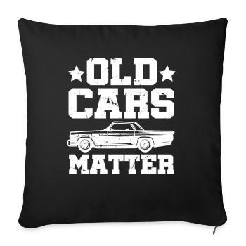 Les Vieilles Voitures Comptent Humour Auto - Housse de coussin décorative 45 x 45 cm - noir - Devant
