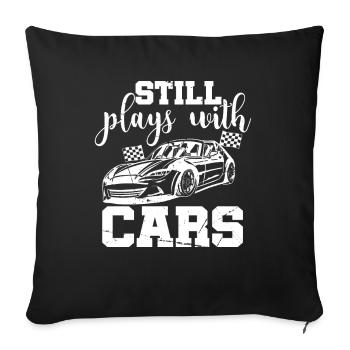 Fan De Voiture De Sports Humour Cadeau - Housse de coussin décorative 45 x 45 cm - noir - Devant