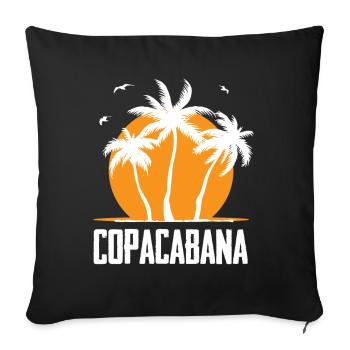 Copacabana Rio Palm Trees Summer Beach Sun Waves U - Sofakissenbezug 45 x 45 cm - Schwarz - Vorne
