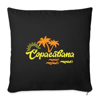 Strand Copacabana Rio Palmen Sommer Sonne Wellen U - Sofakissenbezug 45 x 45 cm - Schwarz - Vorne