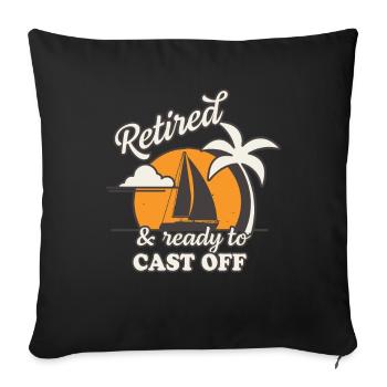 Segelboot Rentner Segeln Retro Vintage - Sofakissenbezug 45 x 45 cm - Schwarz - Vorne