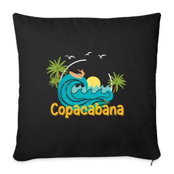 Strandurlaub Copacabana Palmen Sommer Wellen Brasi - Sofakissenbezug 45 x 45 cm - Schwarz - Vorne