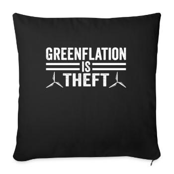 Greenflation is theft energy inflation green - Sofa pillowcase 17,3'' x 17,3'' (45 x 45 cm) - black - Front