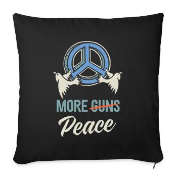 Peace Peace Sign Doves Anti Weapons - Sofa pillowcase 17,3'' x 17,3'' (45 x 45 cm) - black - Front
