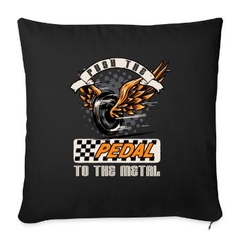 Motorcycle Tire Biker Pedal Saying - Sofa pillowcase 17,3'' x 17,3'' (45 x 45 cm) - black - Front