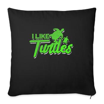 Tortue - Housse de coussin décorative 45 x 45 cm - noir - Devant
