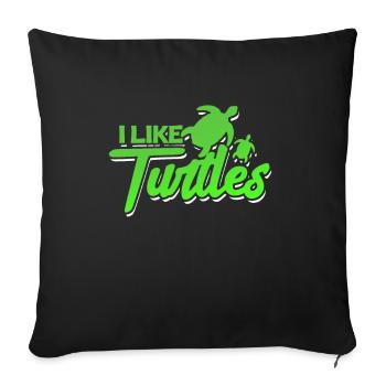 Turtle Turtle Sea Sea Creatures Gift - Sofa pillowcase 17,3'' x 17,3'' (45 x 45 cm) - black - Front