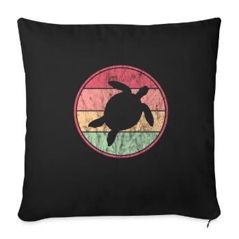Turtle - Sofa pillowcase 17,3'' x 17,3'' (45 x 45 cm) - black - Front