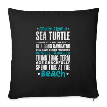 Tortue - Housse de coussin décorative 45 x 45 cm - noir - Devant