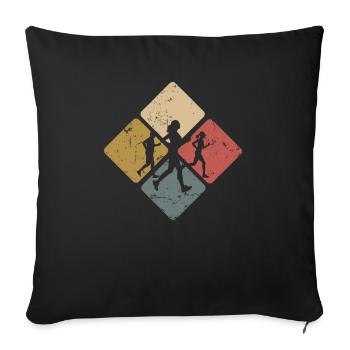 Running Jogging Racing Sports Fitness - Sofa pillowcase 17,3'' x 17,3'' (45 x 45 cm) - black - Front
