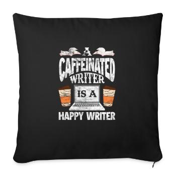 Coffee writer - Sofa pillowcase 17,3'' x 17,3'' (45 x 45 cm) - black - Front
