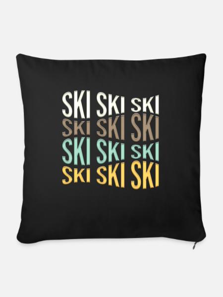 ski - Sofakissenbezug 45 x 45 cm - Schwarz