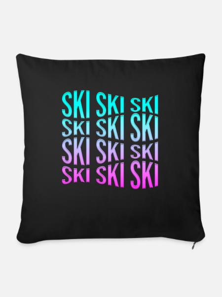 ski - Sofakissenbezug 45 x 45 cm - Schwarz