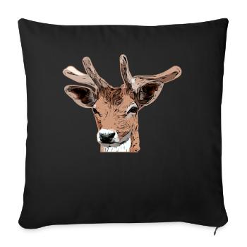 Conception d’animaux de la forêt de cerfs - Housse de coussin décorative 45 x 45 cm - noir - Devant