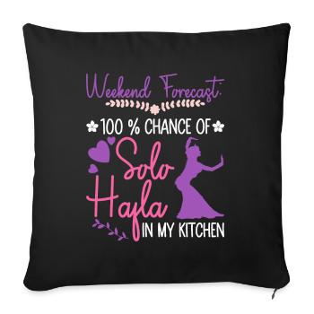 Solo-Hafla in meiner Küche - Bauchtänzerin - Sofakissenbezug 45 x 45 cm - Schwarz - Vorne