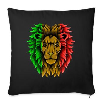 Löwe Good Vibes Rastafari Rasta Jamaica Reggae - Sofakissenbezug 45 x 45 cm - Schwarz - Vorne