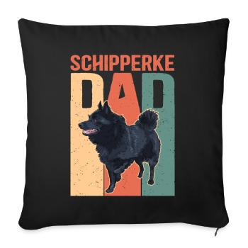 Schipperke Dad Dog Owner Dog Papa Gift - Housse de coussin décorative 45 x 45 cm - noir - Devant