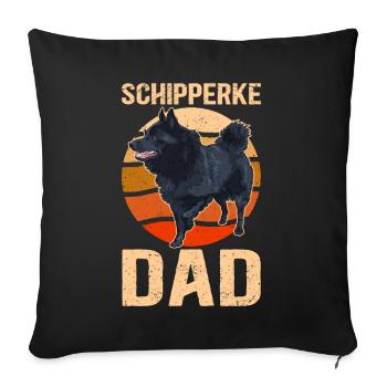 Schipperke papa propriétaire de chien propriétaire de chien cadeau - Housse de coussin décorative 45 x 45 cm - noir - Devant