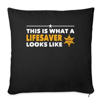 Polizist This Is What Lifesaver Looks Like Polizei - Sofakissenbezug 45 x 45 cm - Schwarz - Vorne