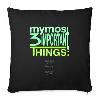 Important? 3x my son - Sofa pillowcase 17,3'' x 17,3'' (45 x 45 cm) - black - Front