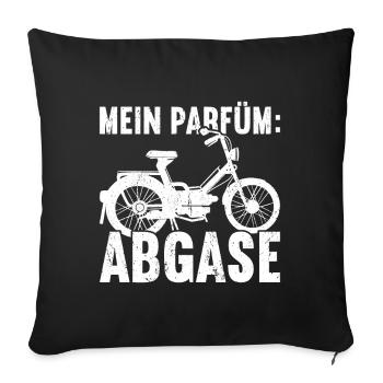 Mofa Moped Zweirad Roller Rollerfahrer - Sofakissenbezug 45 x 45 cm - Schwarz - Vorne