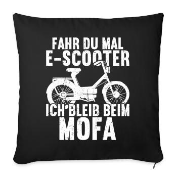 Mofa Moped Rollerfahrer - Sofakissenbezug 45 x 45 cm - Schwarz - Vorne
